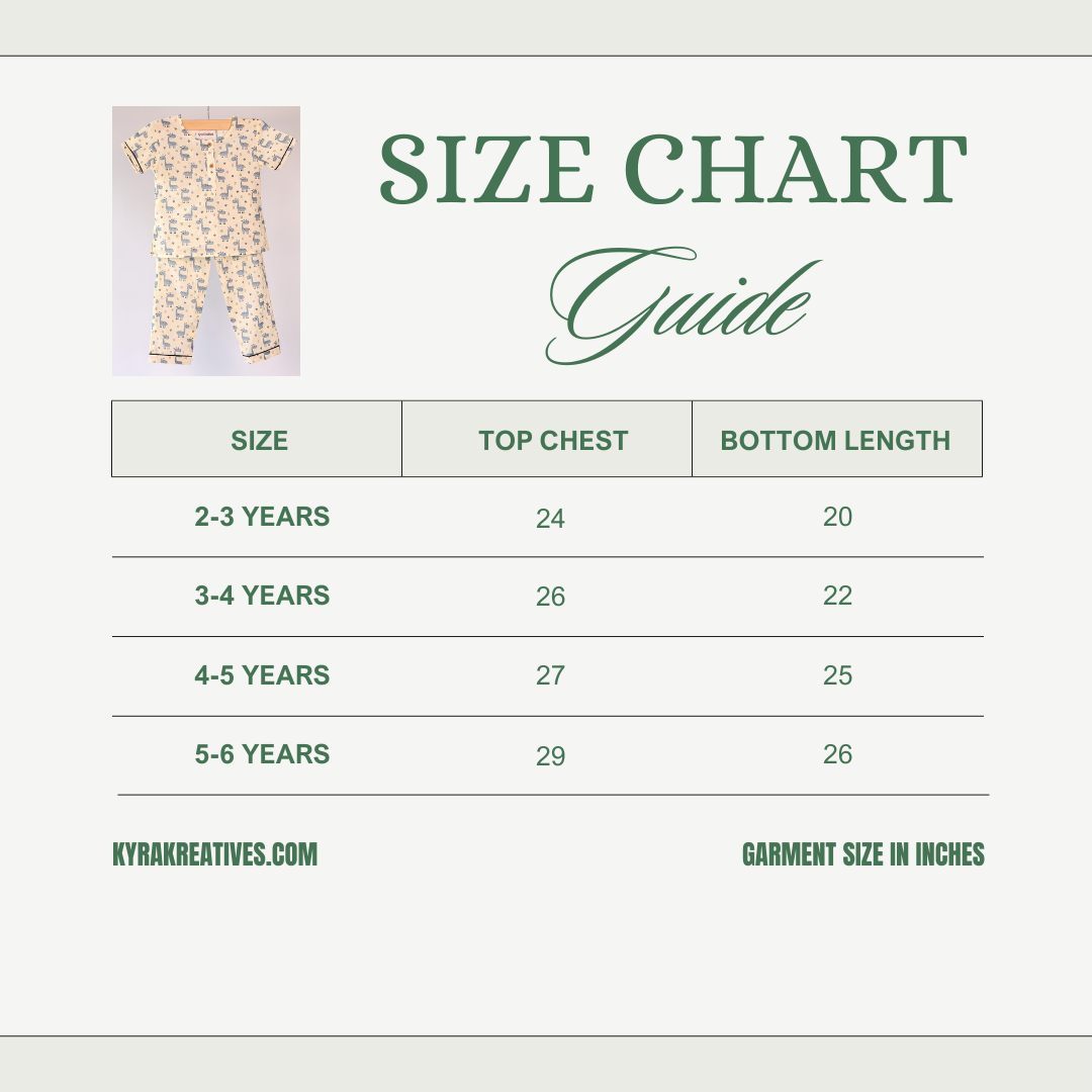 Unisex Kids Pajama Set - Giraffe