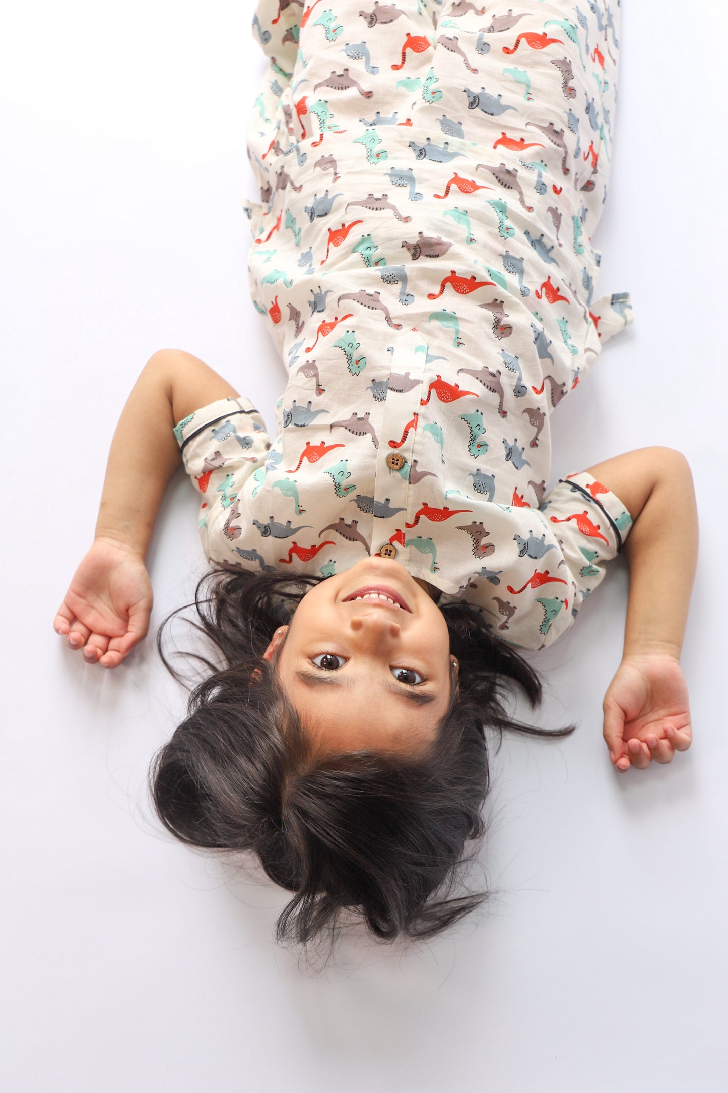 Unisex Kids Pajama Set - Colorful Dinosaur Print