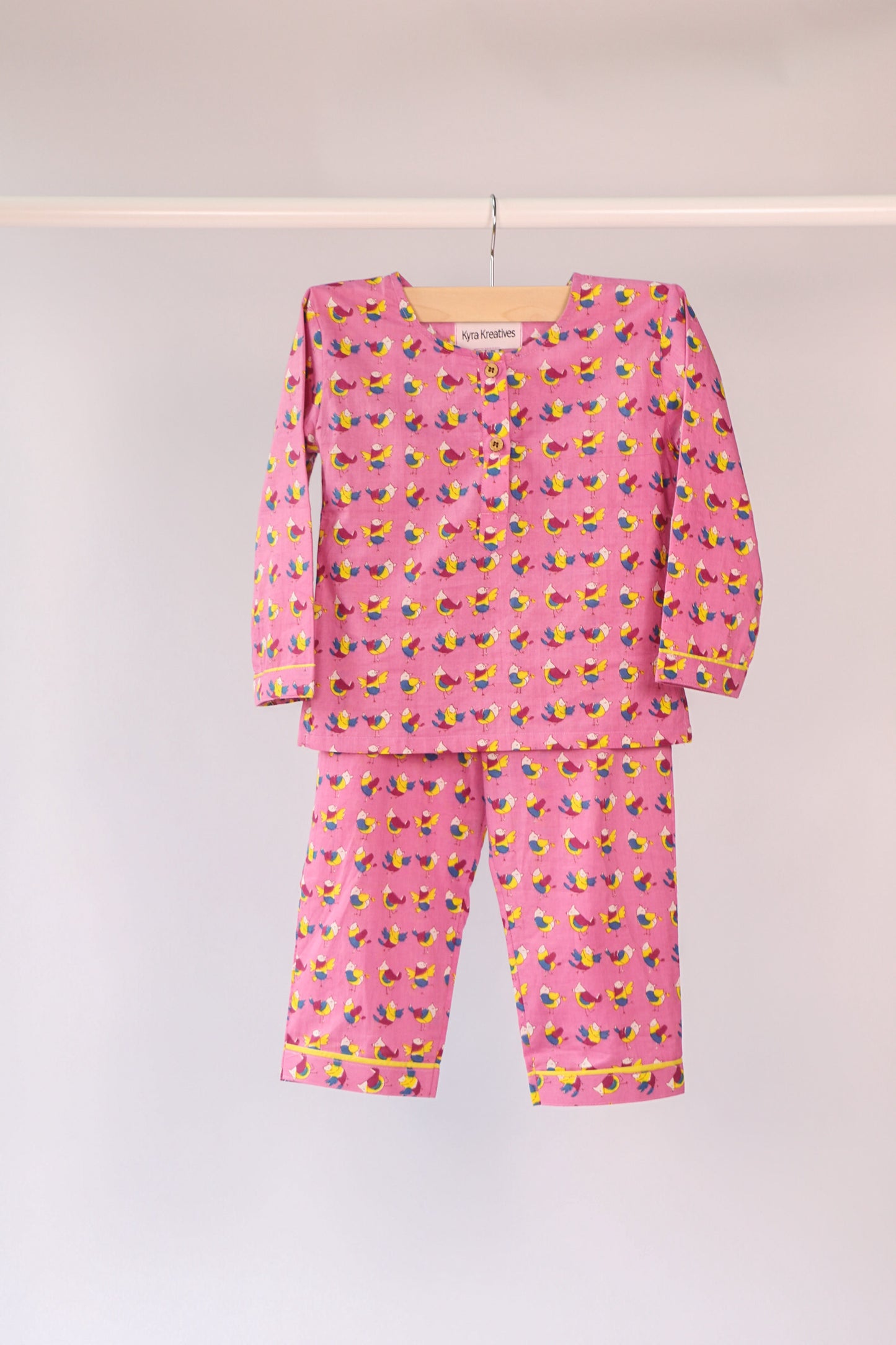 Girls Pajama Set  - Bird Print