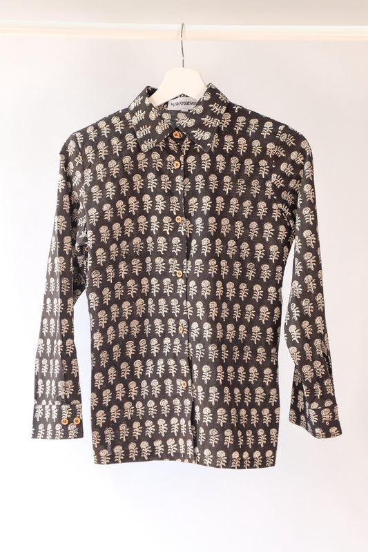 Full Sleeve Black Print Shirt